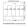 Laminas Silicosas, EI 50-250, mit 3 Loch; USO: Laminas parte De Transformadores;